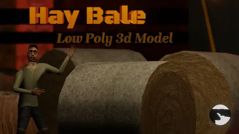 Hay Bale - Rounded - Blender 3d models