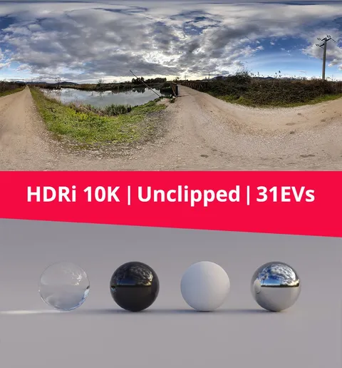 Landscape River Clouds HDRI - Blender lighting & hdris