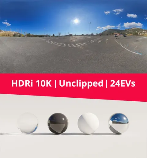 Parking, Mountains And Sun - Blender lighting & hdris