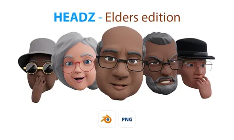 Headz Elderz - Blender 3d models