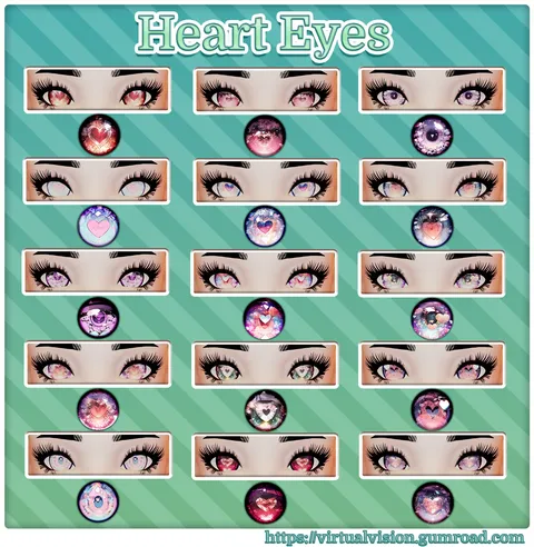 Heart Eye Pack - Blender textures & materials