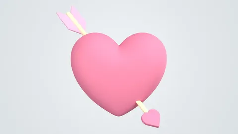 Heart with Arrow - Blender 3d models