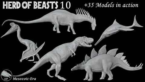 Herd of Beasts 10: Dinosaurs 3 - Blender 3d models