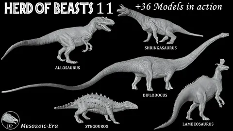 Herd Of Beasts 11: Dinosaurs 4 - Blender 3d models