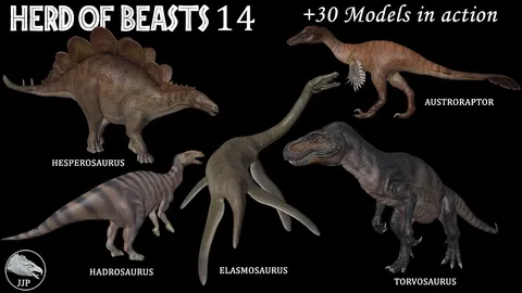 Herd of Beasts: Dinosaurs - Blender 3d models