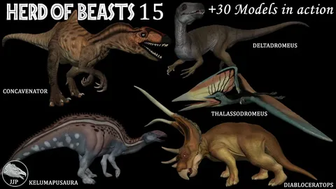 Herd Of Beasts 15: Dinosaurs - Blender 3d models