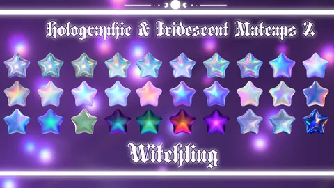 Holographic Iridescent Matcaps 2 - Blender textures & materials