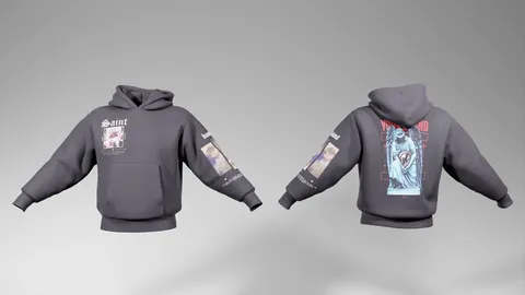 Animated Hoodie Mockup - Blender 3d models
