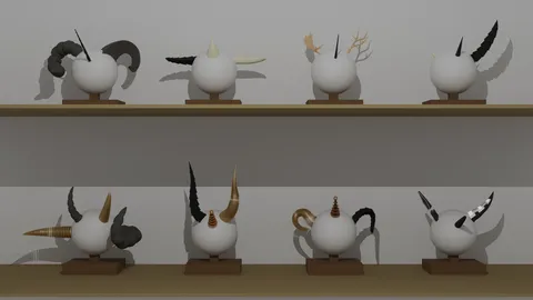 Horn And Antler Pack - Blender 3d models