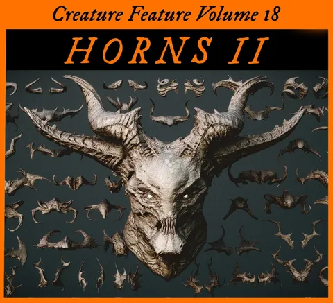 Horns Volume 2 - Blender 3d models