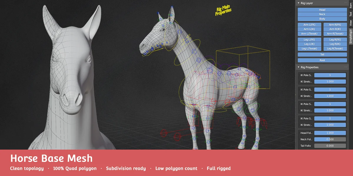 Horse Base Mesh screenshot 2