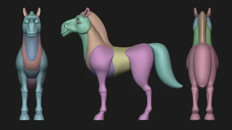 Horse Character Blockout - Blender 3d models