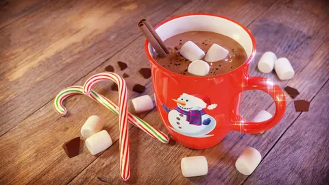 Hot Cocoa Christmas Scene - Blender scenes