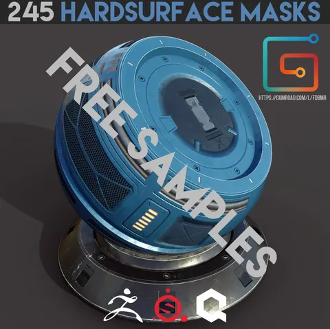 Hard Surface Alpha Masks Sample - Blender sculpting brushes