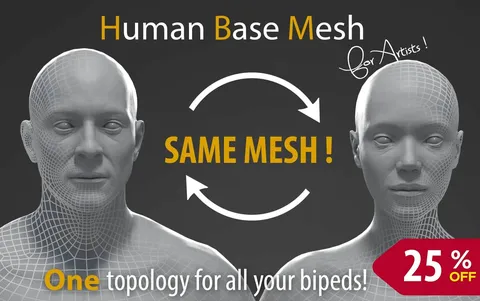 Human Base Mesh - Blender 3d models