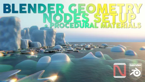 Iceberg Landscape - Blender geometry nodes