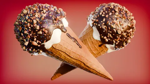 Ice Cream Drumsticks - Blender 3d models