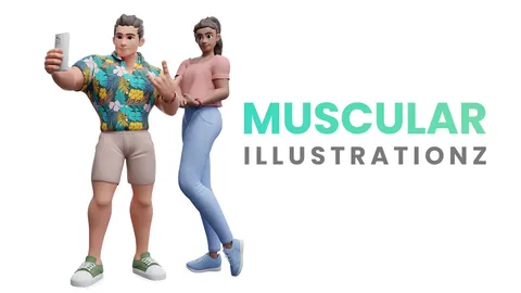 Illustrationz Muscular Pack - Blender 3d models