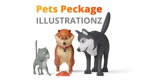 Illustrationz Pets Package - Blender 3d models