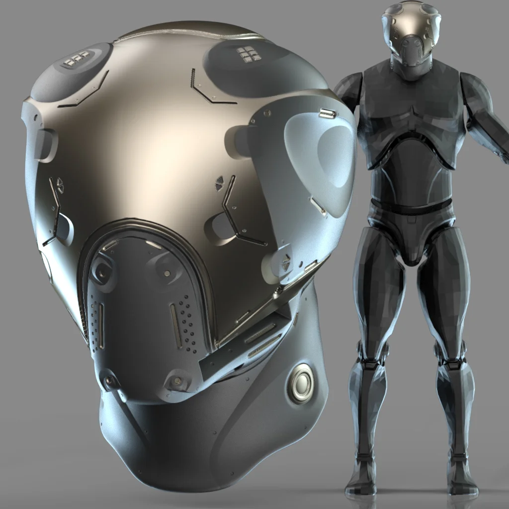 20 Sci-Fi Helmets Kitbash screenshot 4