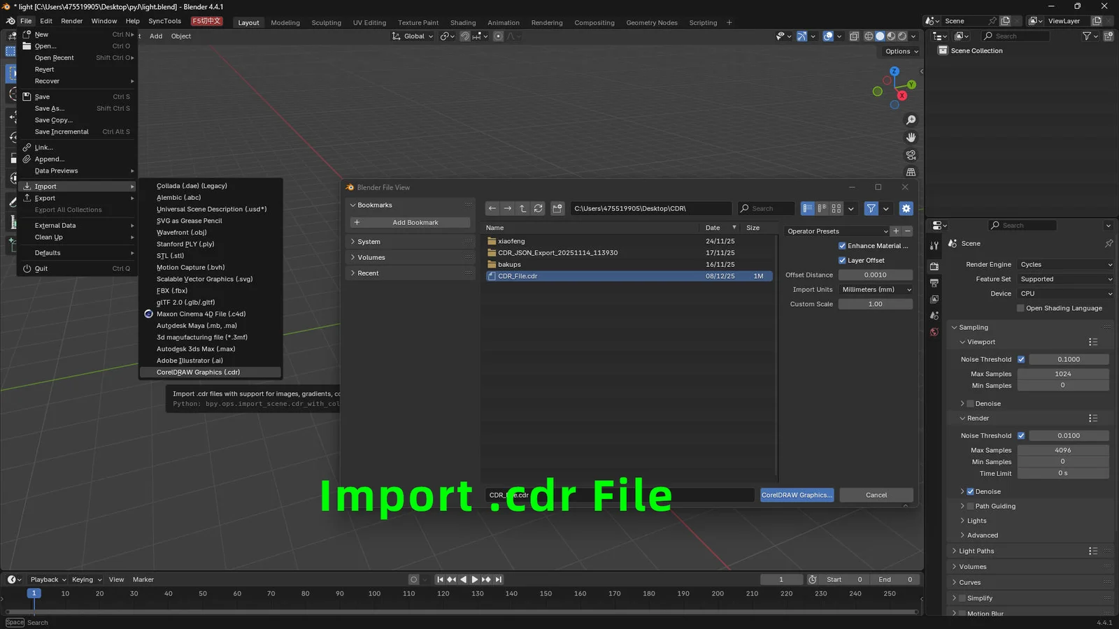 Import CorelDRAW screenshot 4