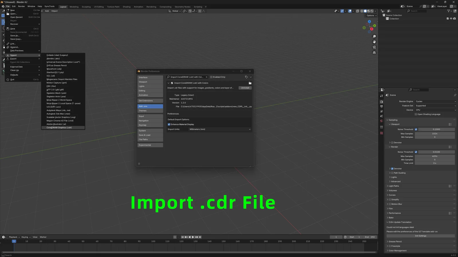 Import CorelDRAW screenshot 5