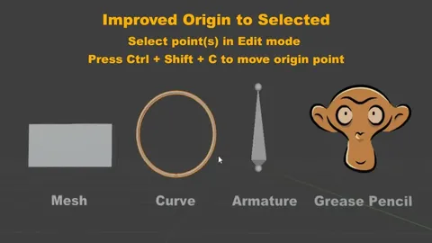 Improved Origin to Selected - Blender addons