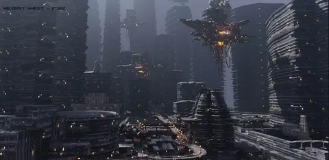 Industrial City Sci-Fi Kitbash - Blender 3d models