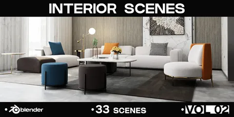Interior Scenes Vol 02 - Blender scenes