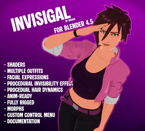 Invisigal - Blender 3d models