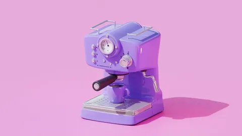 Stylized Vintage Coffee Machine - Blender 3d models