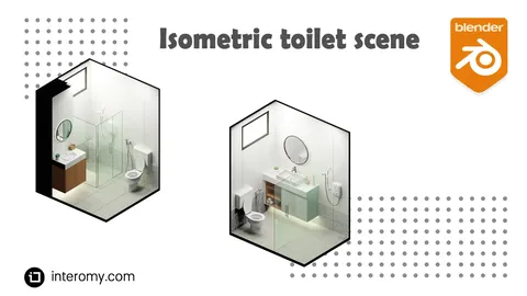 Isometric Toilet Scene - Blender scenes