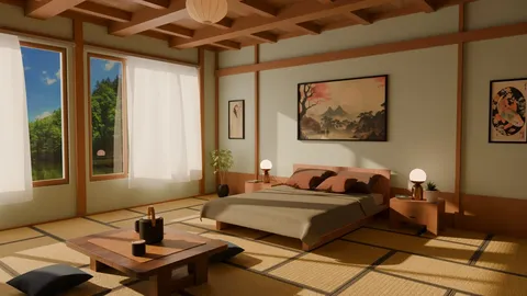 Japanese Bedroom - Blender scenes