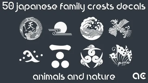 Japanese Family Crests Vol.1 - Blender textures & materials