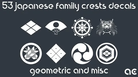 Japanese Family Crests Vol. 3 - Blender textures & materials