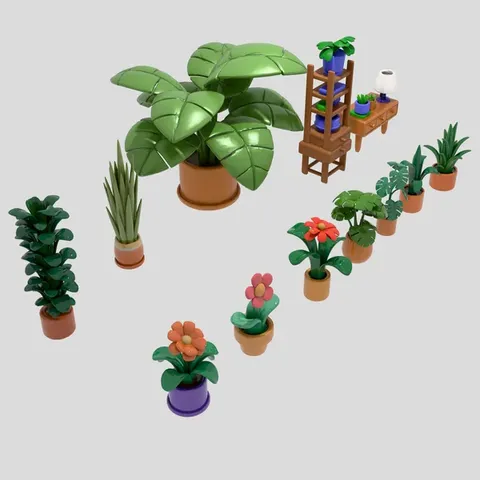 Cartoon Indoor Plants Vol. 1 - Blender 3d models