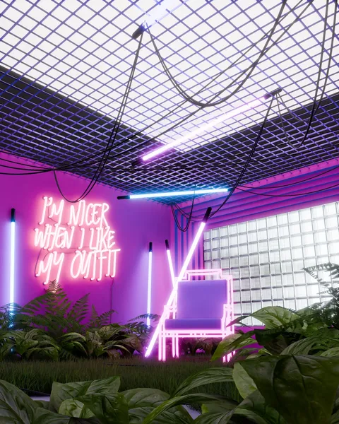 Neon Chair - Blender scenes