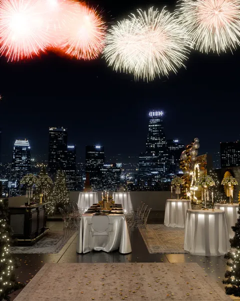 Rooftop New Year 2025 - Blender scenes