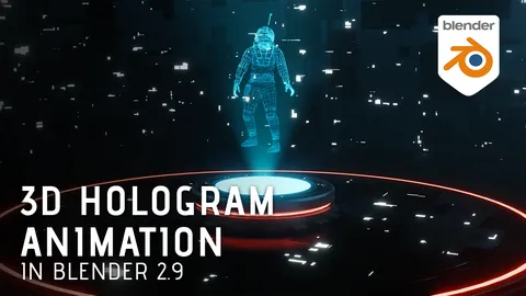 3D Hologram Atmospheric Animation - Blender scenes