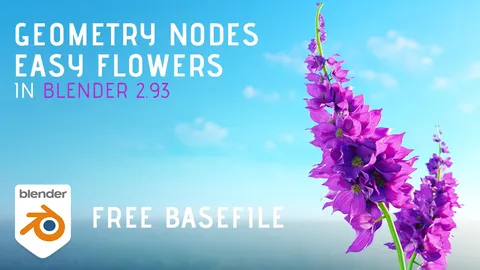 Geometry Nodes Flower Project - Blender tutorials & courses