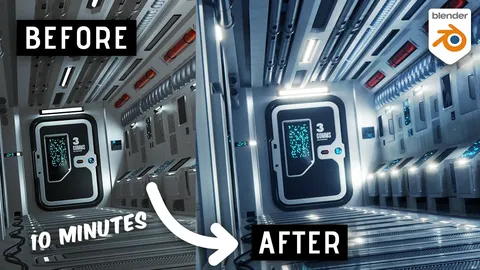 Sci-Fi Corridor Scene - Blender scenes