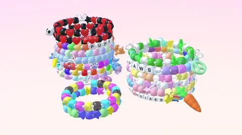 Kandi Bracelets With Charms - Blender geometry nodes