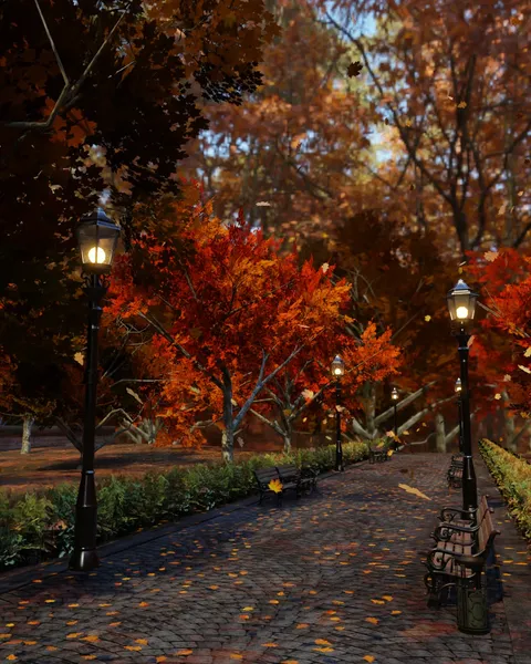 Autumn Park - Blender scenes