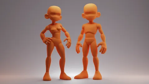 Stylised Character Base Meshes - Blender 3d models