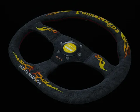 Keys Racing D-Shape Steering Wheel - Blender 3d models