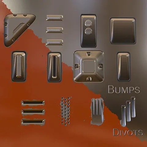 Bumps & Divots Labels - Blender textures & materials