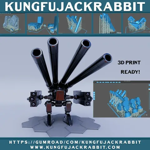 3D Print Mech 0001 - Blender 3d models