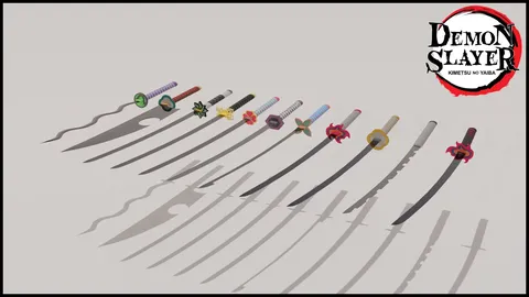 Kimetsu No Yaiba Swords - Blender 3d models
