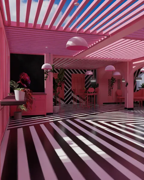 Instagrammable Spot: Pink Zebra - Blender scenes