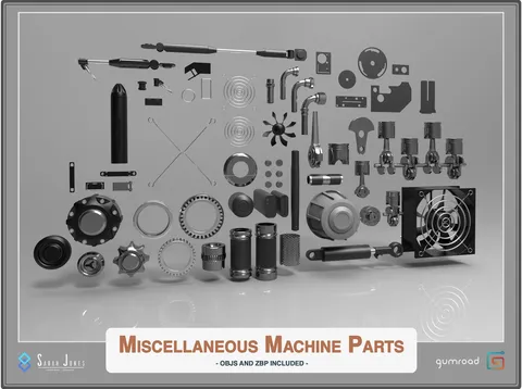 Miscellaneous Machine Parts - Blender 3d models
